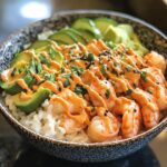 shrimp rice bowls with spicy mayo