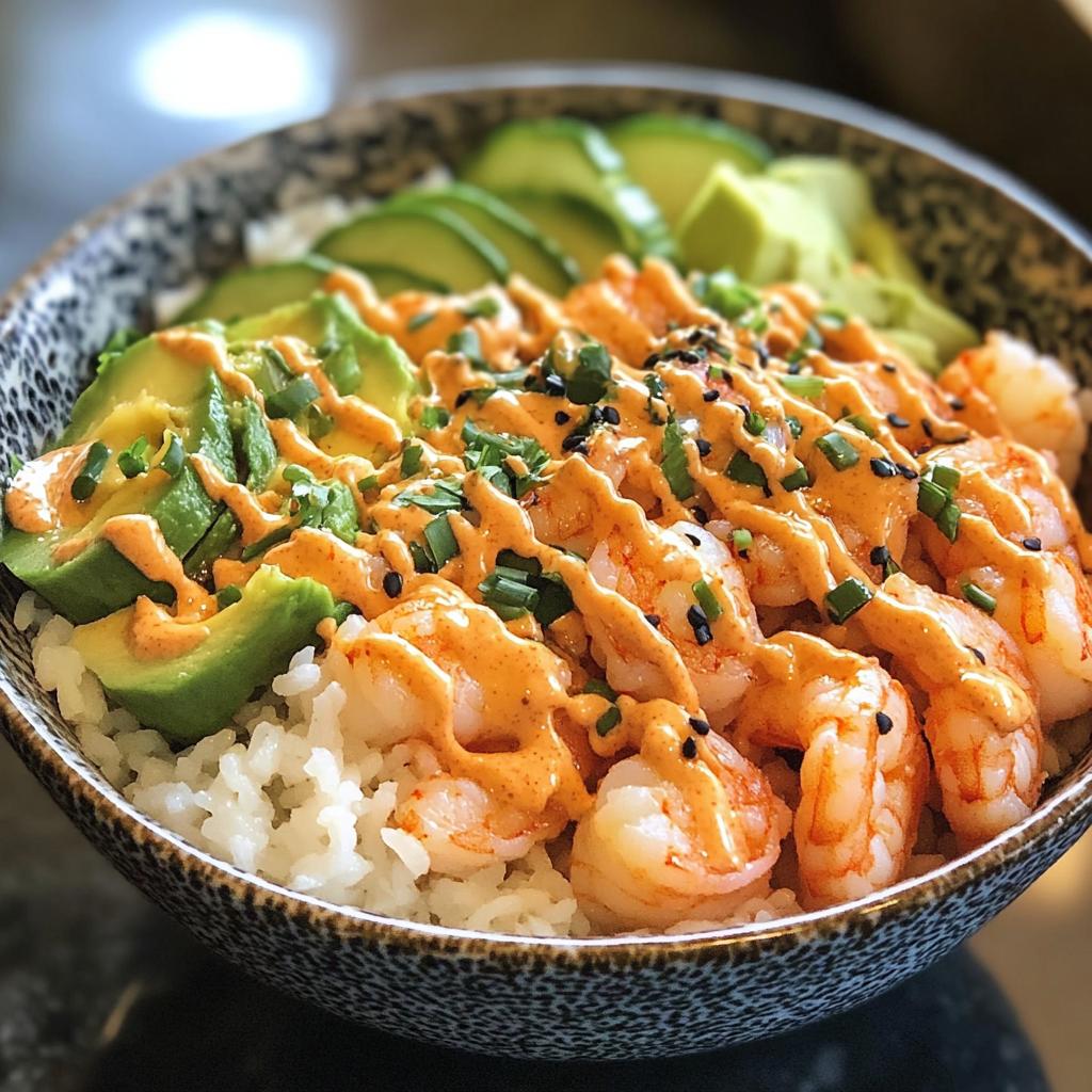 shrimp rice bowls with spicy mayo