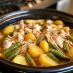 slow cooker seasoned chicken green beans and potatoes