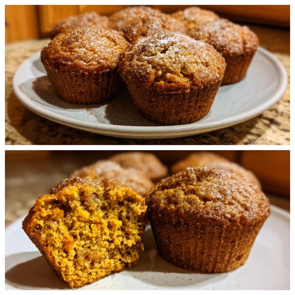 spiced baked pumpkin muffins