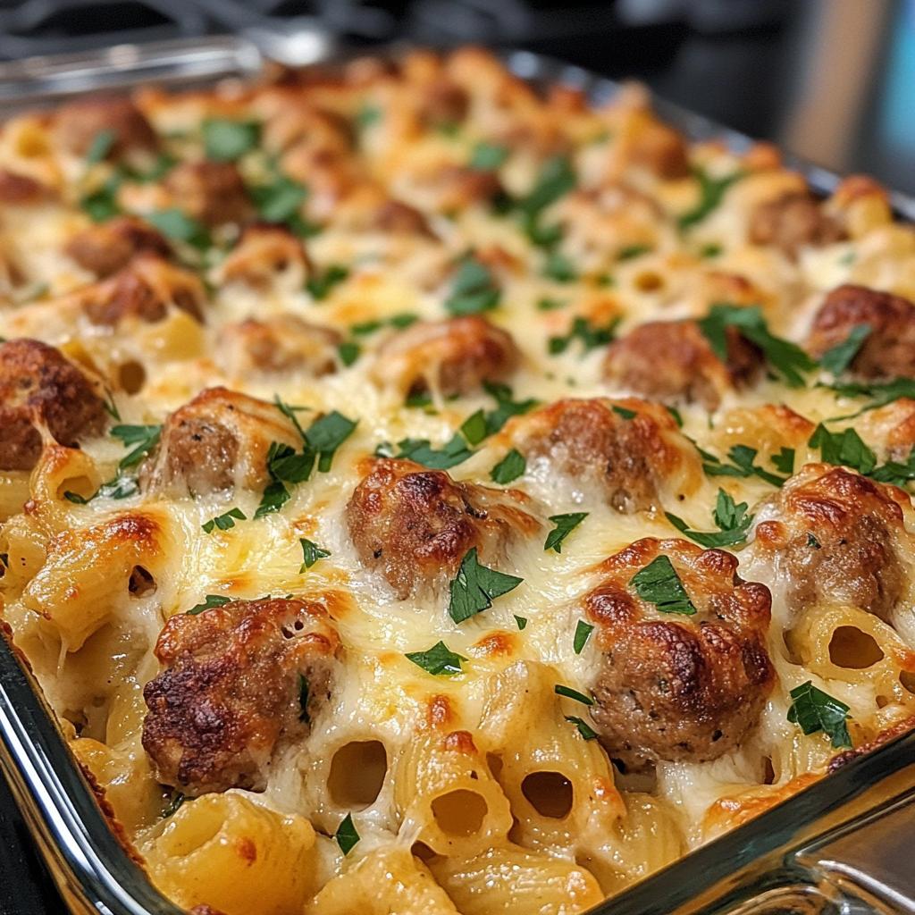 swedish meatball pasta bake - detail 1