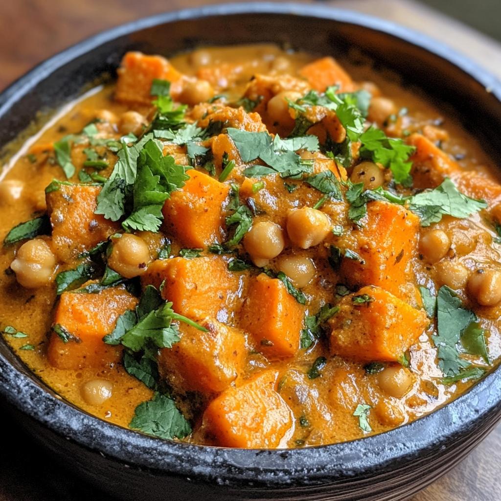 sweet potato and chickpea curry - detail 1