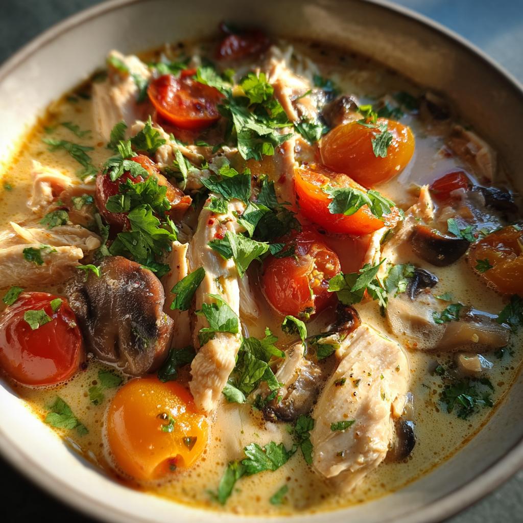 thai coconut chicken soup - detail 1