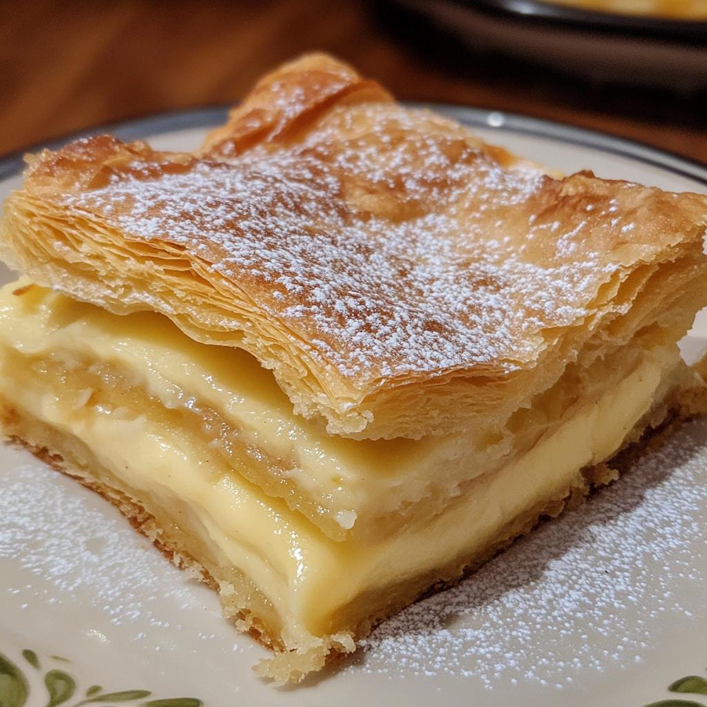 vanilla custard puff pastry cake