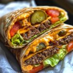 vegan cheeseburger wraps with plant based meat