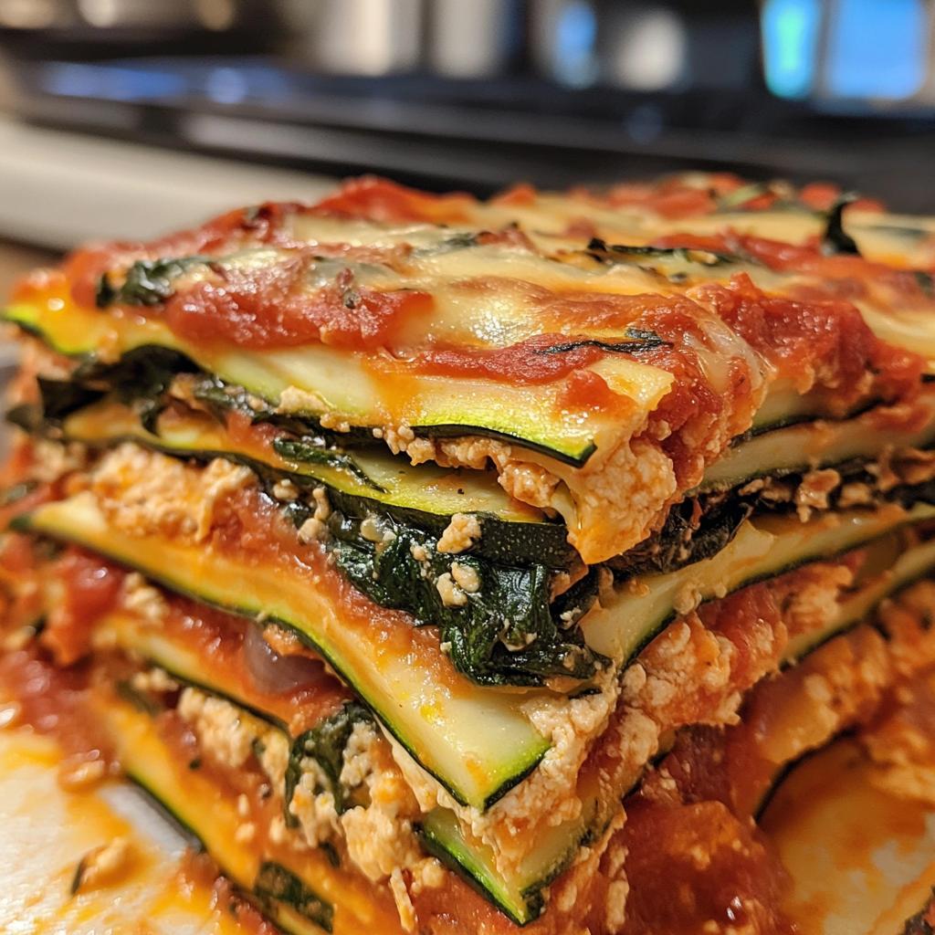 vegan zucchini lasagna - detail 1