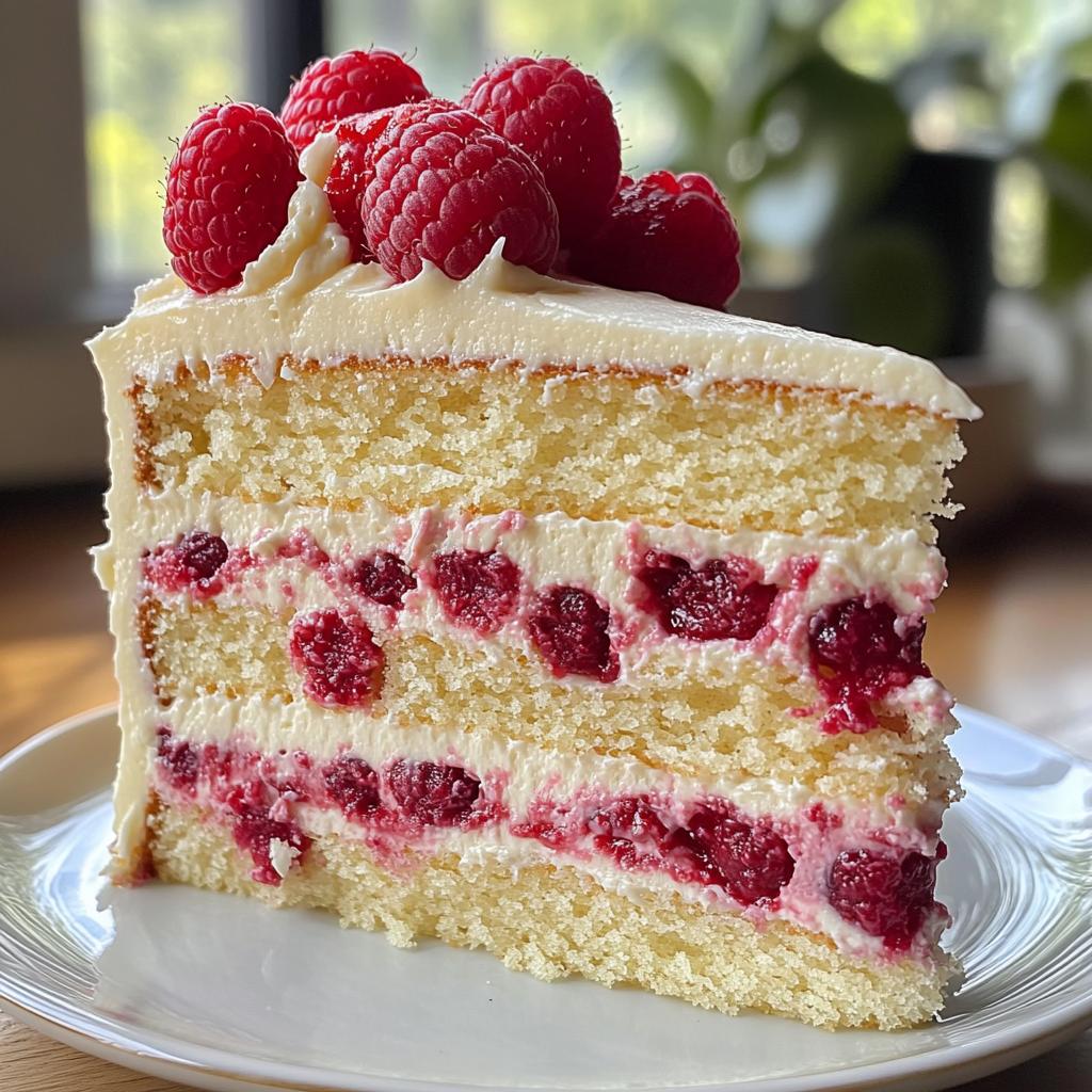 white chocolate raspberry dream cake - detail 1