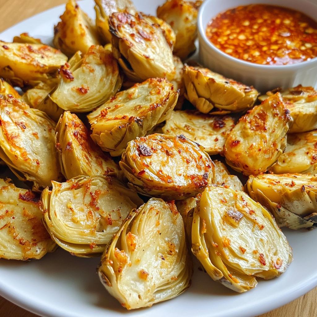 air fryer artichoke hearts - detail 1