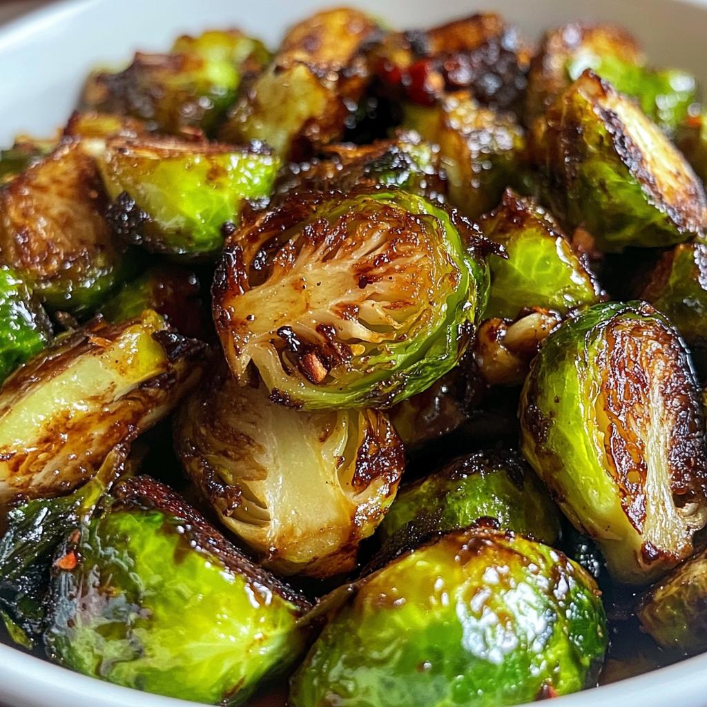 air fryer balsamic brussel sprouts - detail 1