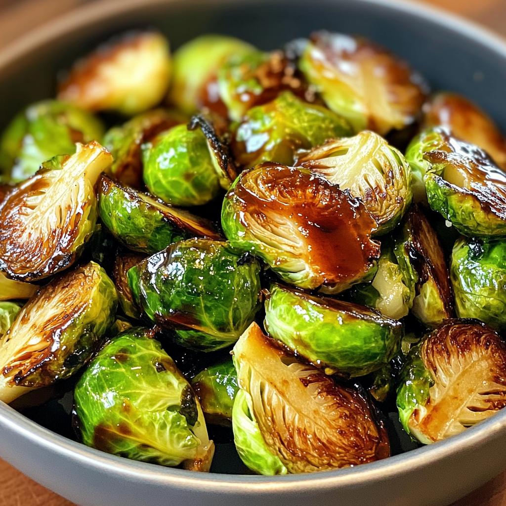 air fryer balsamic brussel sprouts