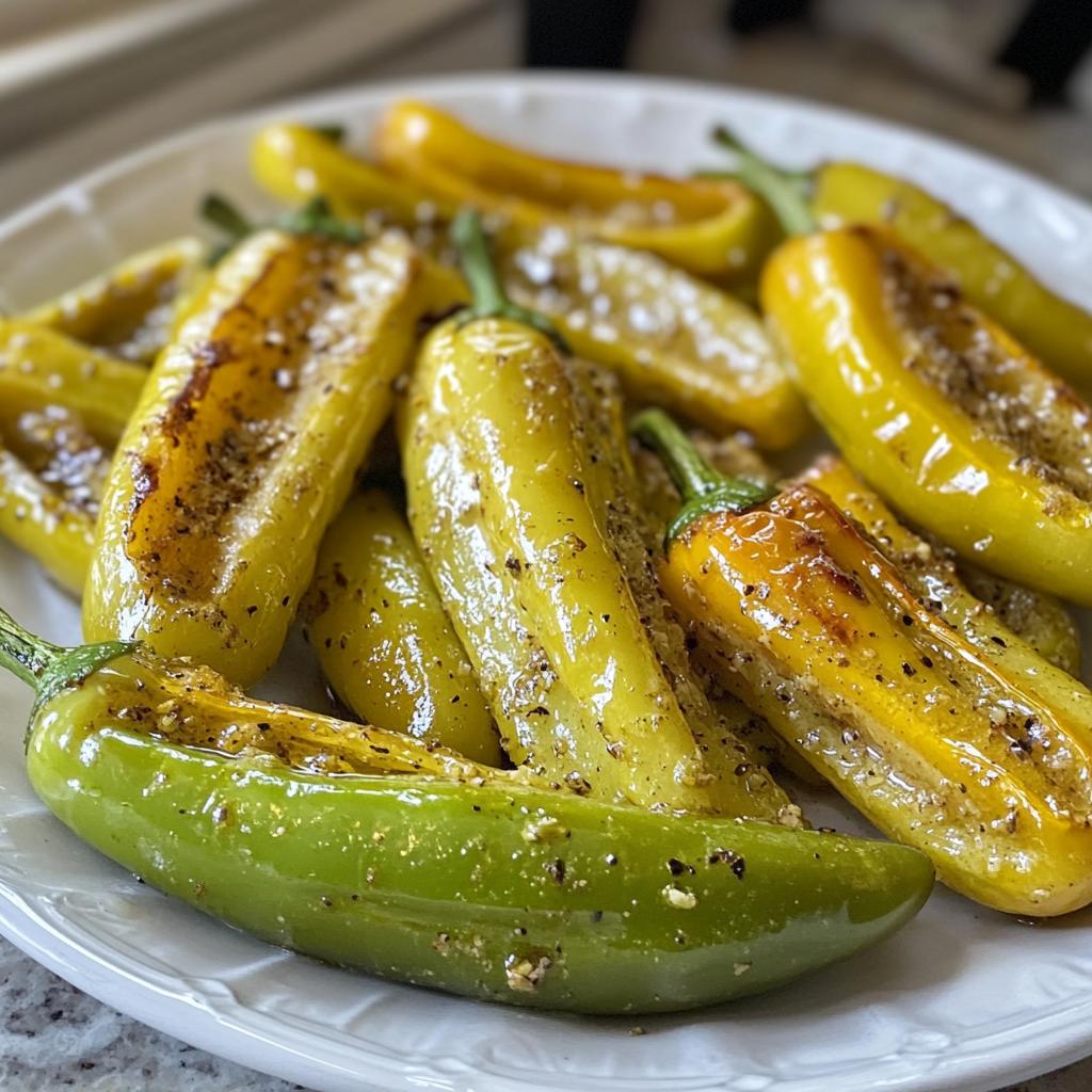 air fryer banana peppers - detail 1