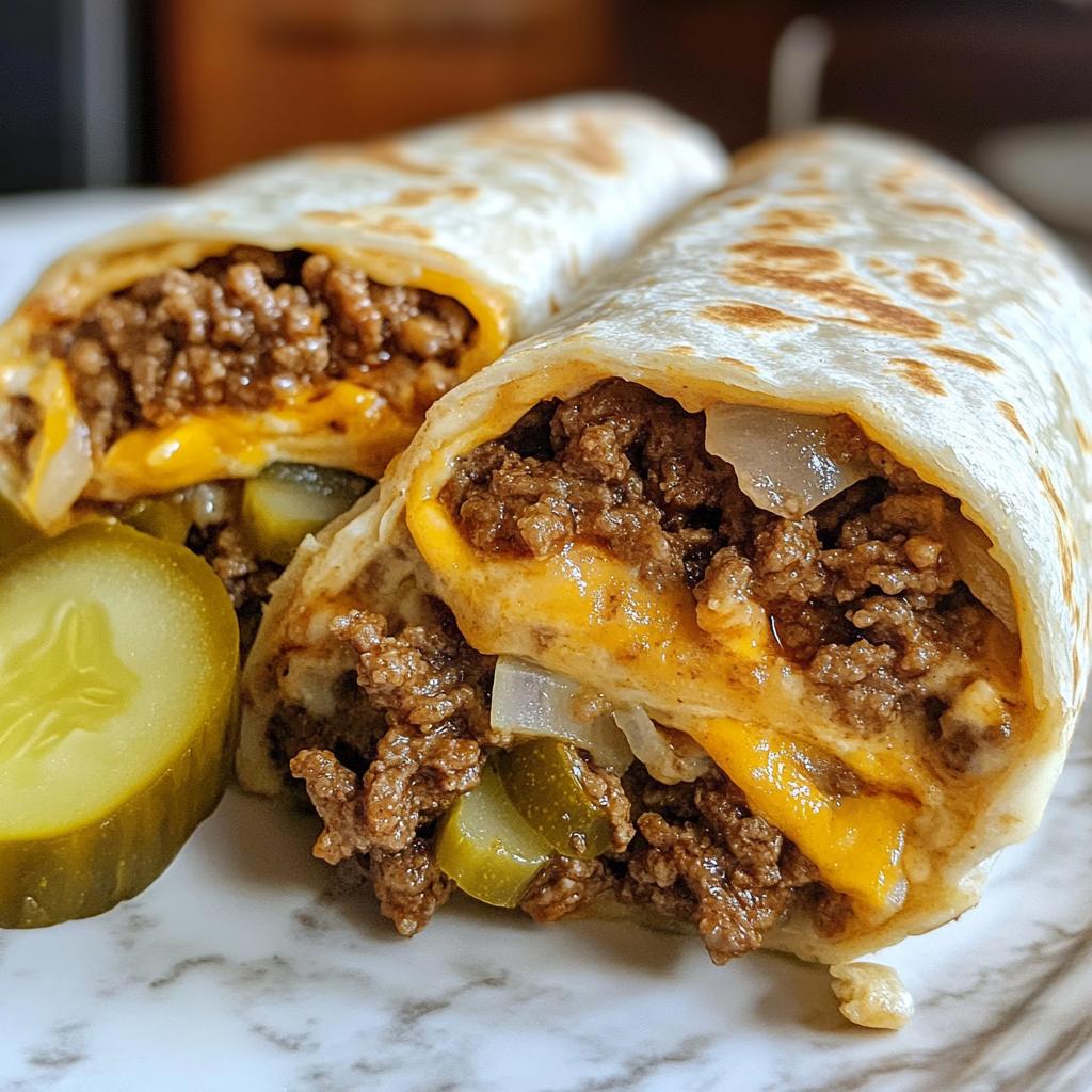 air fryer cheeseburger wraps
