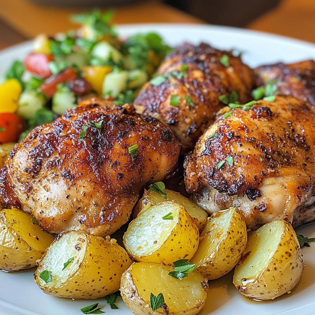 air fryer chicken and potatoes