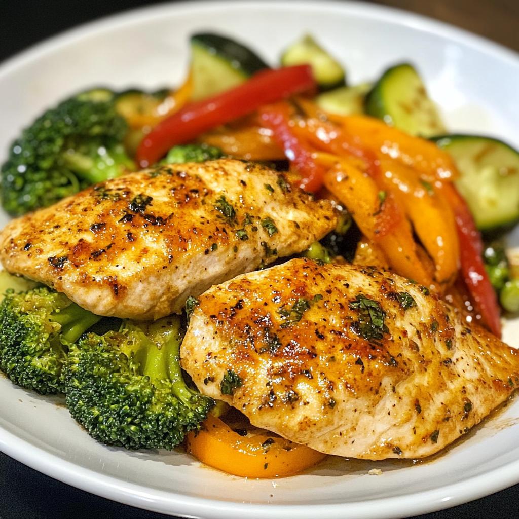 air fryer chicken and veggies
