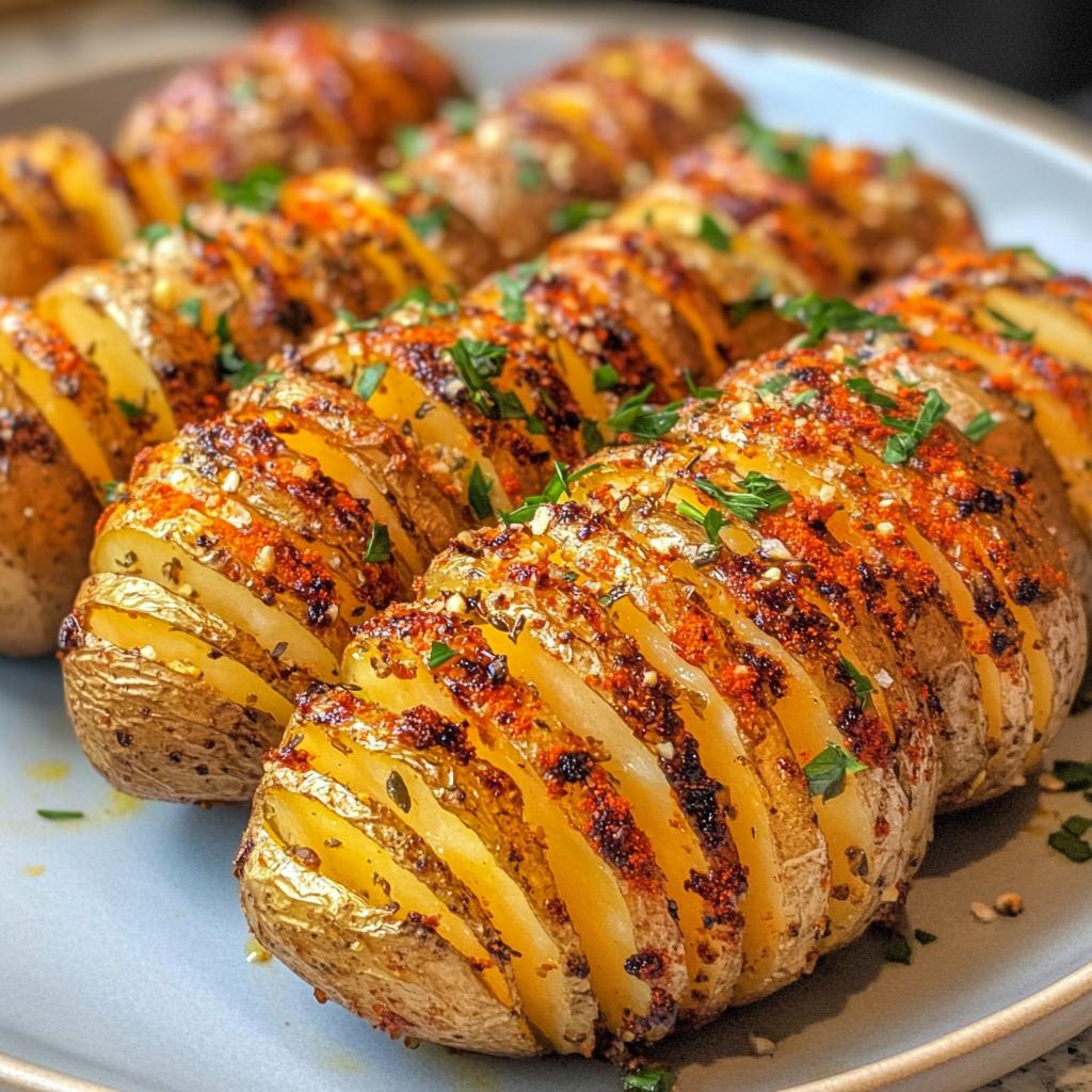 air fryer hasselback potatoes