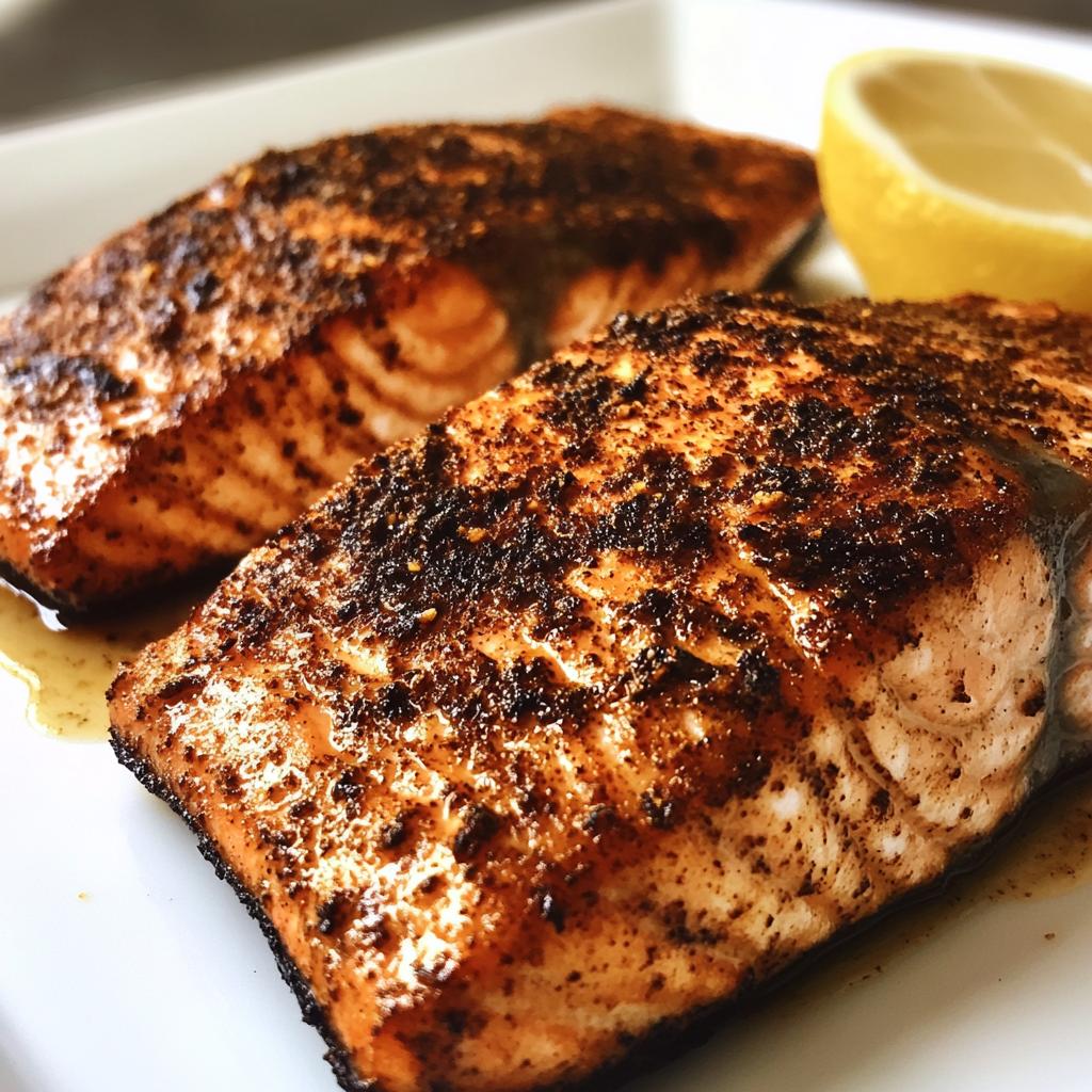 blackened salmon air fryer - detail 1