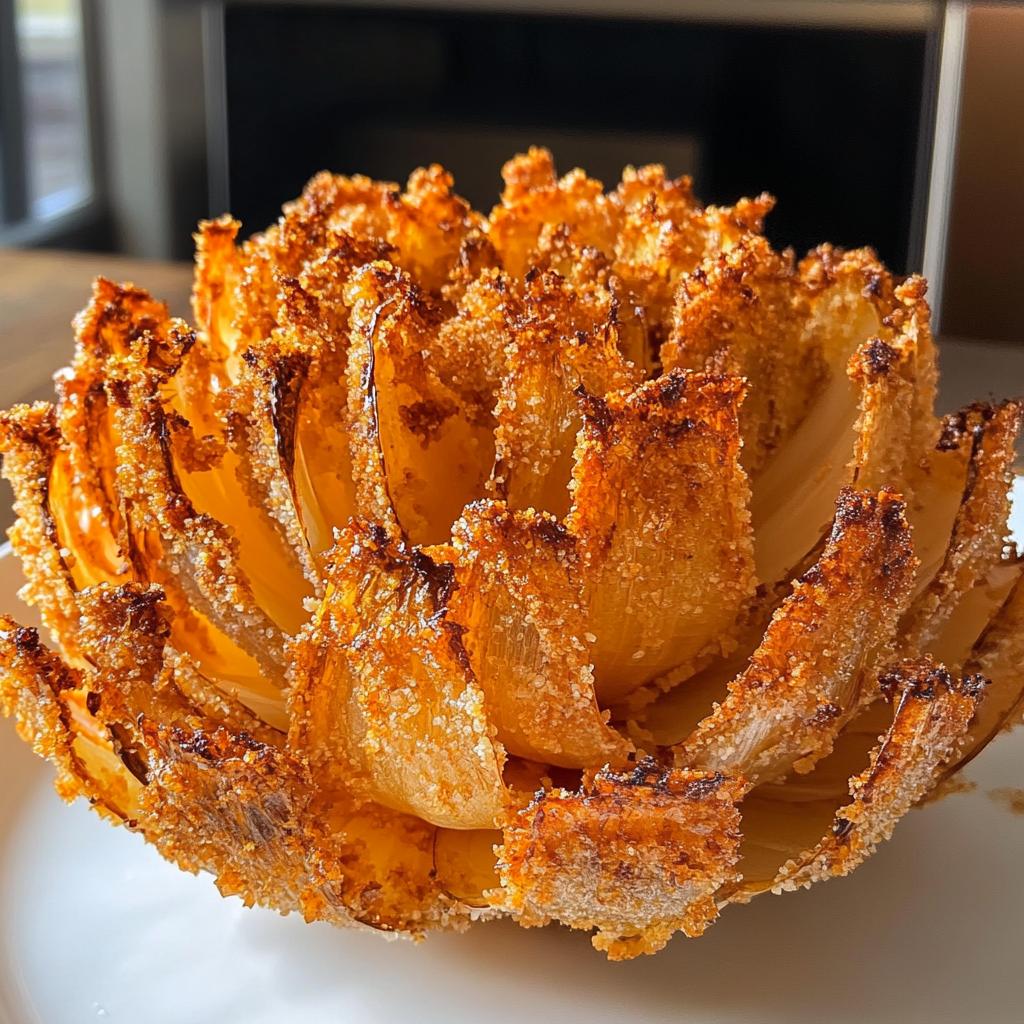blooming onion in air fryer - detail 1