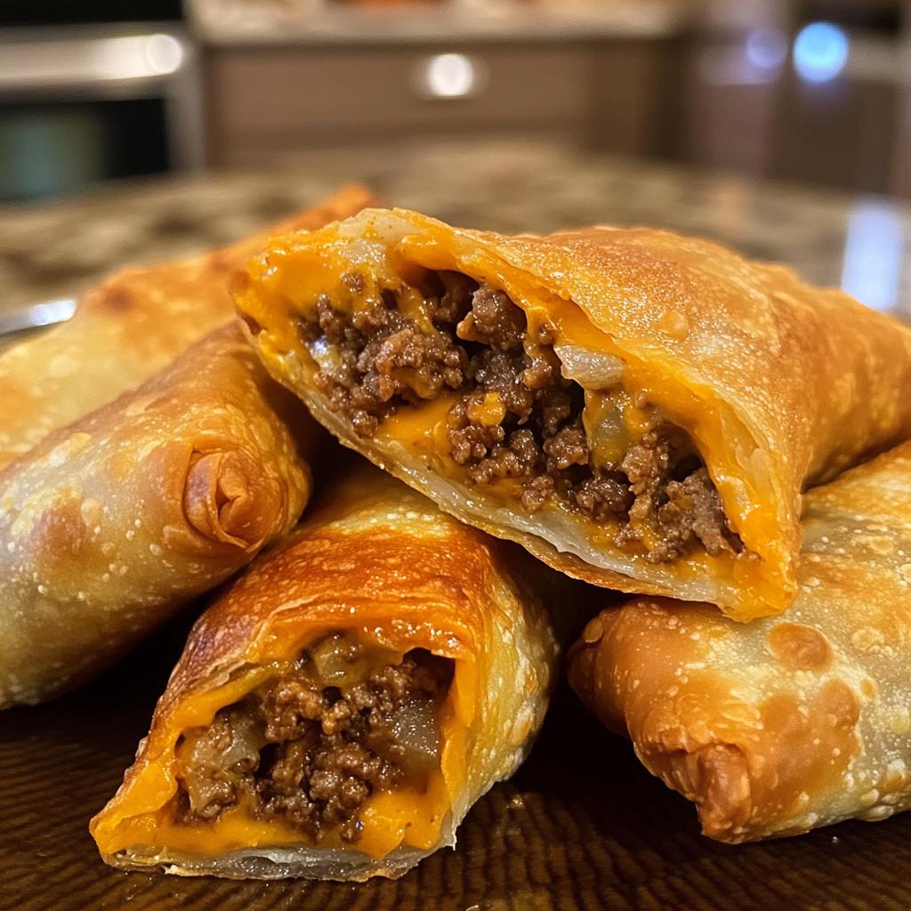 cheeseburger egg rolls air fryer
